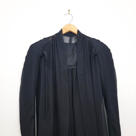 Rick Owens Sheer Black Silk Tulle Maxi Duster Cardigan 4 NWT - Picture 2 of 10